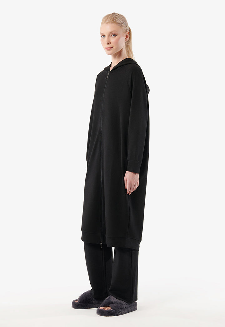 Choice Hooded Midi Dress Black