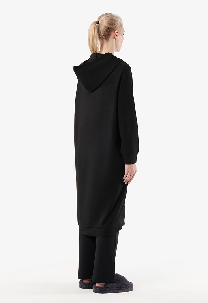 Choice Hooded Midi Dress Black