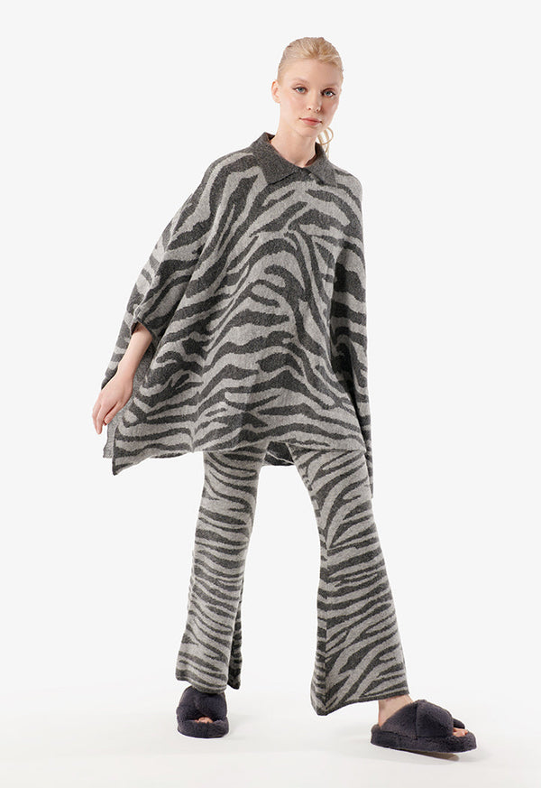 Choice Zebra Print Knitwear Grey