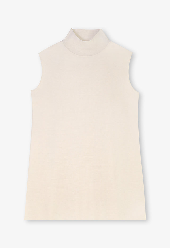 Choice Basic Sleeveless Knitted Top Cream