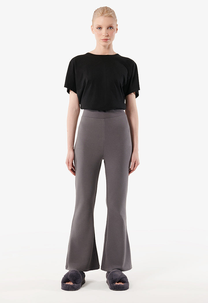 Choice Flare Hem Trousers Grey