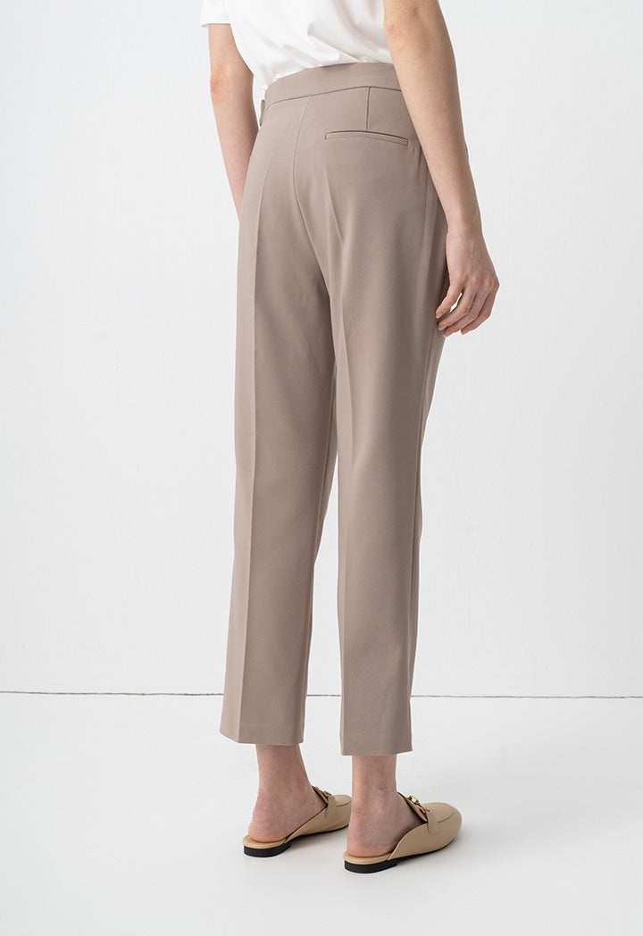 Choice Solid Straight Fit Trousers Khaki