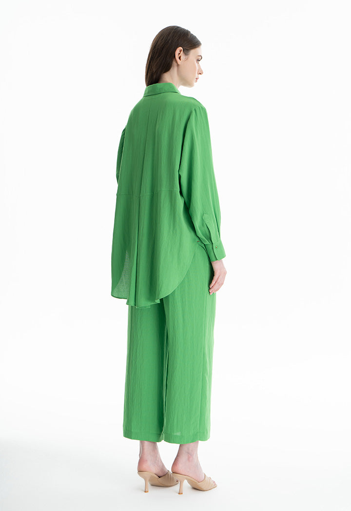 Choice Single Tone Classic Blouse Green