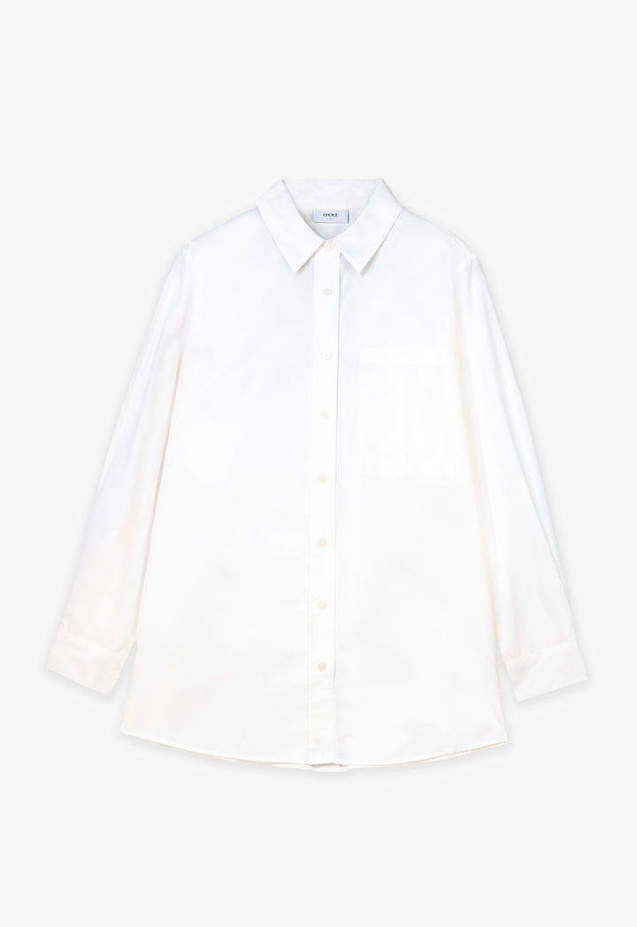 Choice Oversize Classic Solid Shirt Offwhite