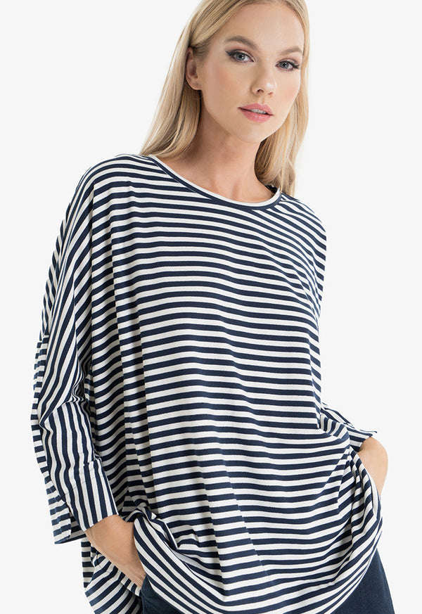 Choice Striped Pattern Shirt Navy