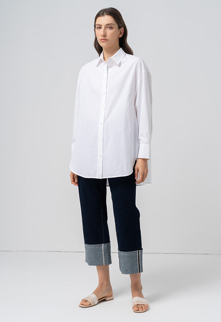 Choice Solid Long Sleeve Shirt Off White