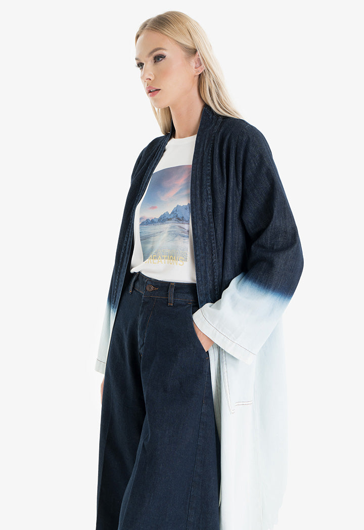 Choice Colorblock Denim Midi Outerwear Navy