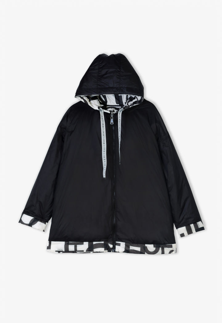 Choice Quilted Printed Monogram Jacket Black/Cream