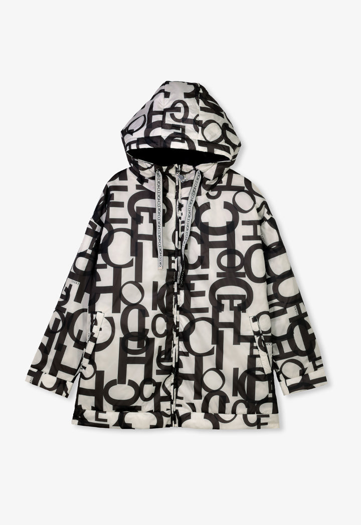 Choice Quilted Printed Monogram Jacket Black/Cream