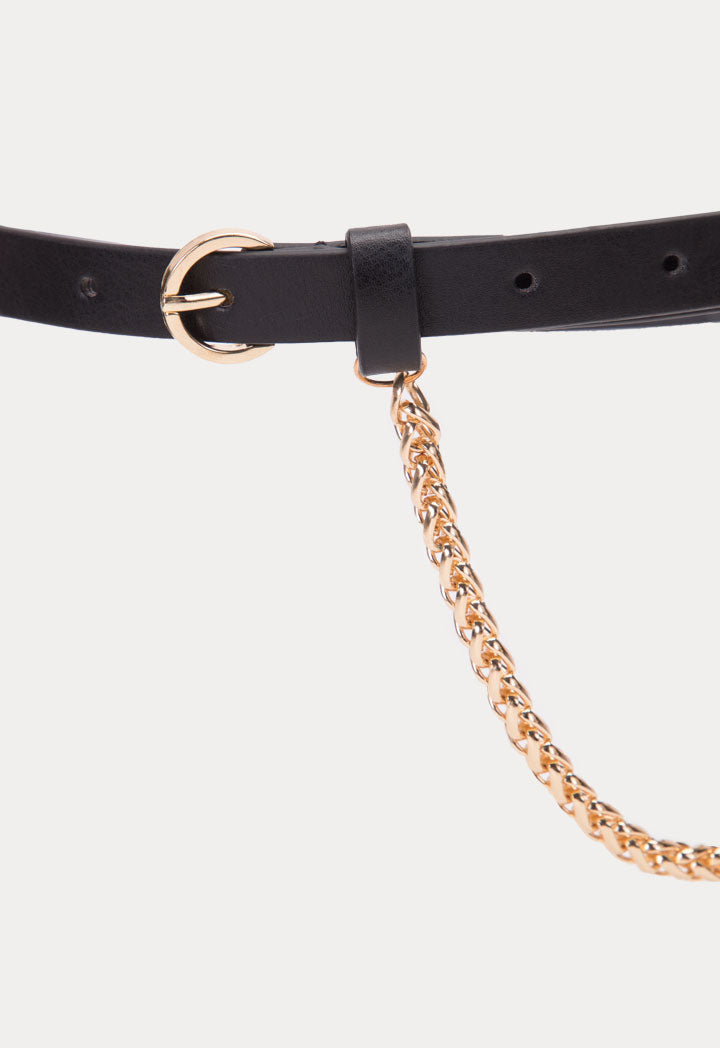 Choice Skinny Belt With Adjustable Belt Loop Black