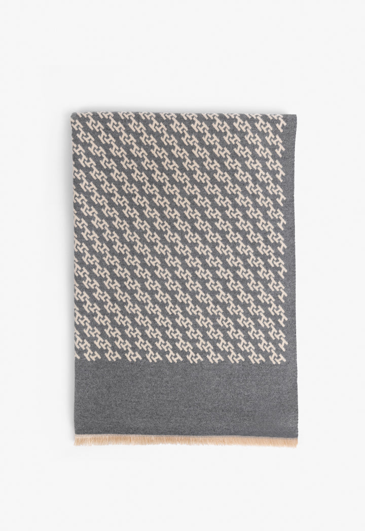 Choice Knitted Monogram Shawl Grey