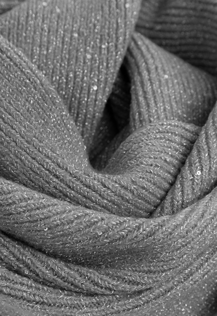 Choice Knitted Lurex Scarf Grey