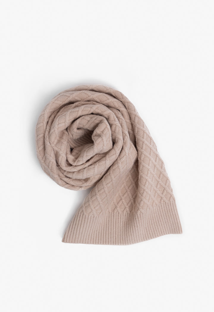 Choice Crisscross Knitted Scarf Beige