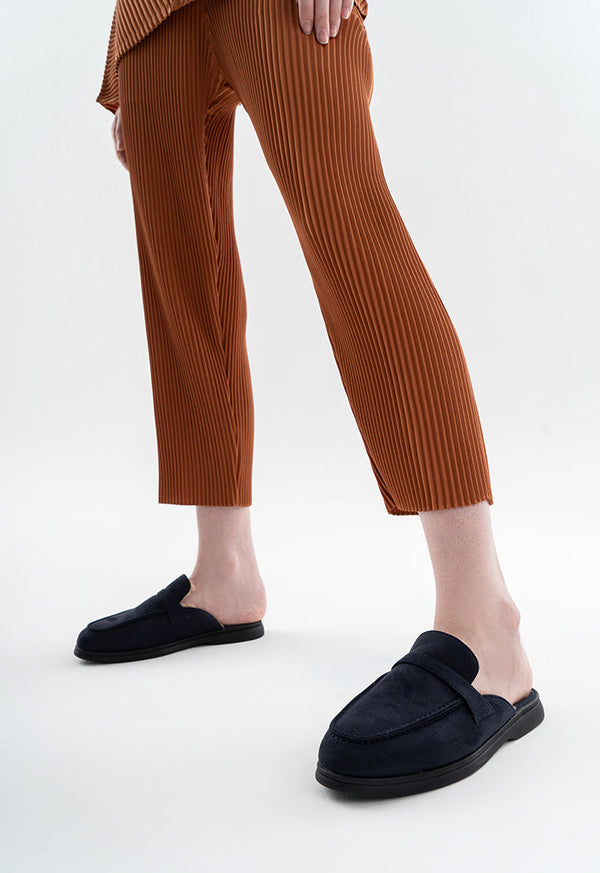 Choice Solid Slip On Mules Navy