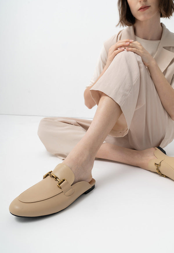 Choice Solid Horse Bit Mules Beige