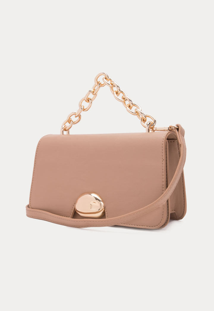 Choice Chain Link Handle Baguette Bag Camel