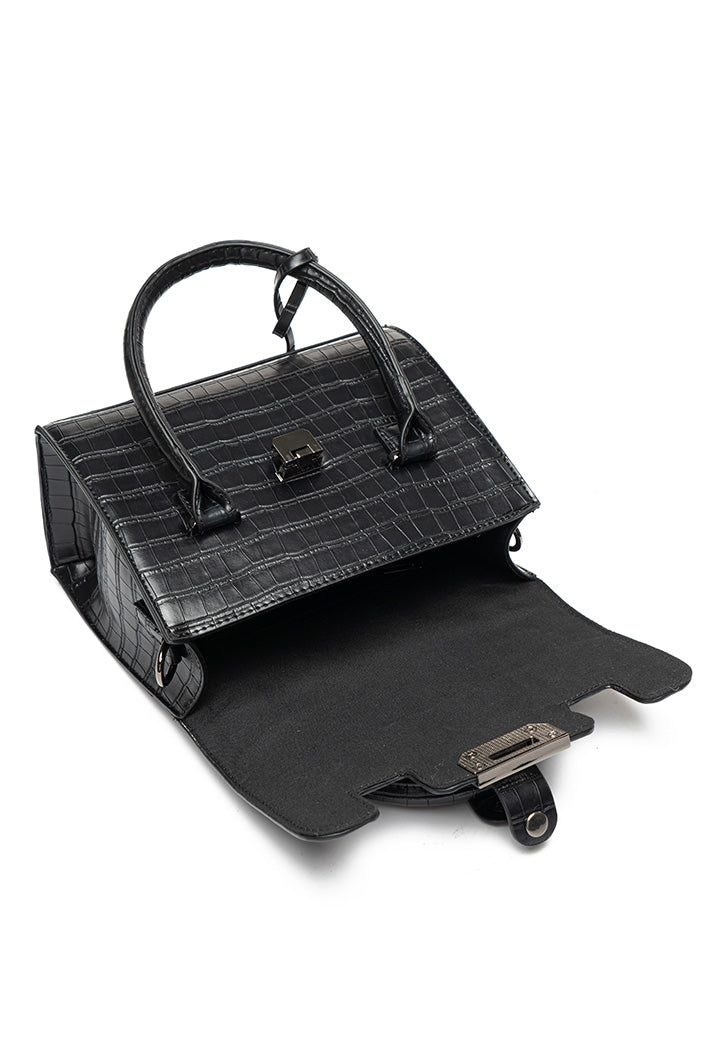 Choice Box Bag With Handle & Chain Black