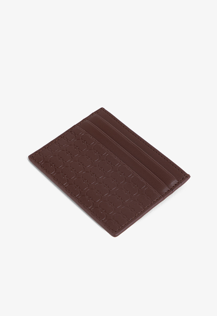 Choice Monogram Textured Card Holder Brown