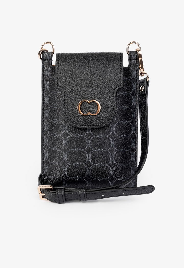 Choice Printed Monogram Crossbody Bag Black