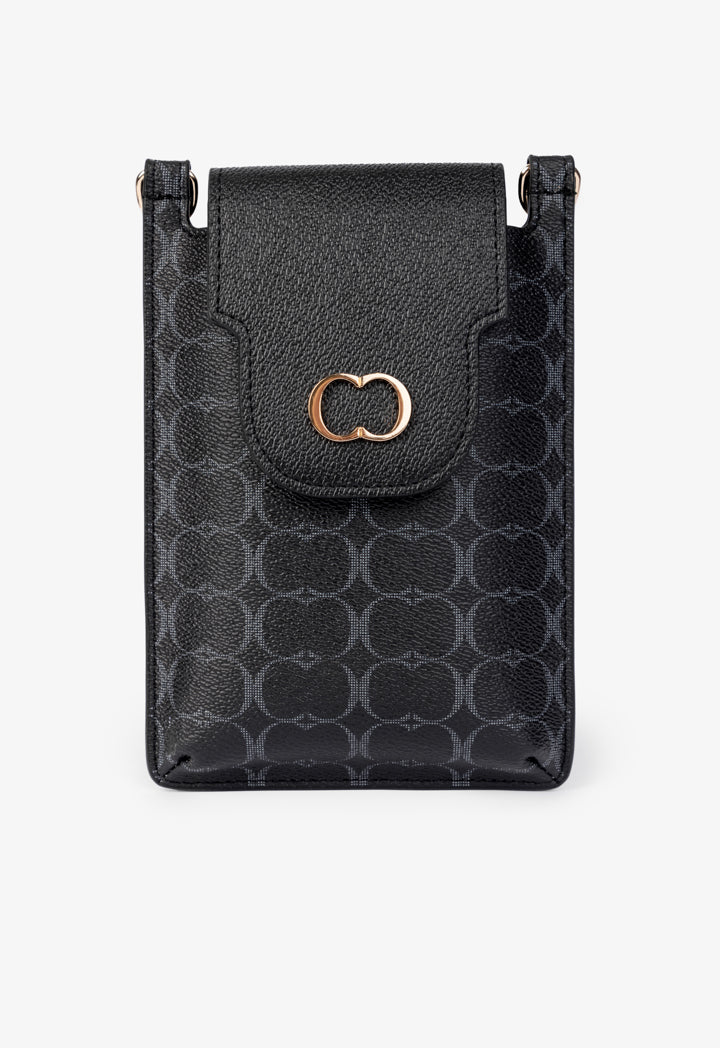 Choice Printed Monogram Crossbody Bag Black