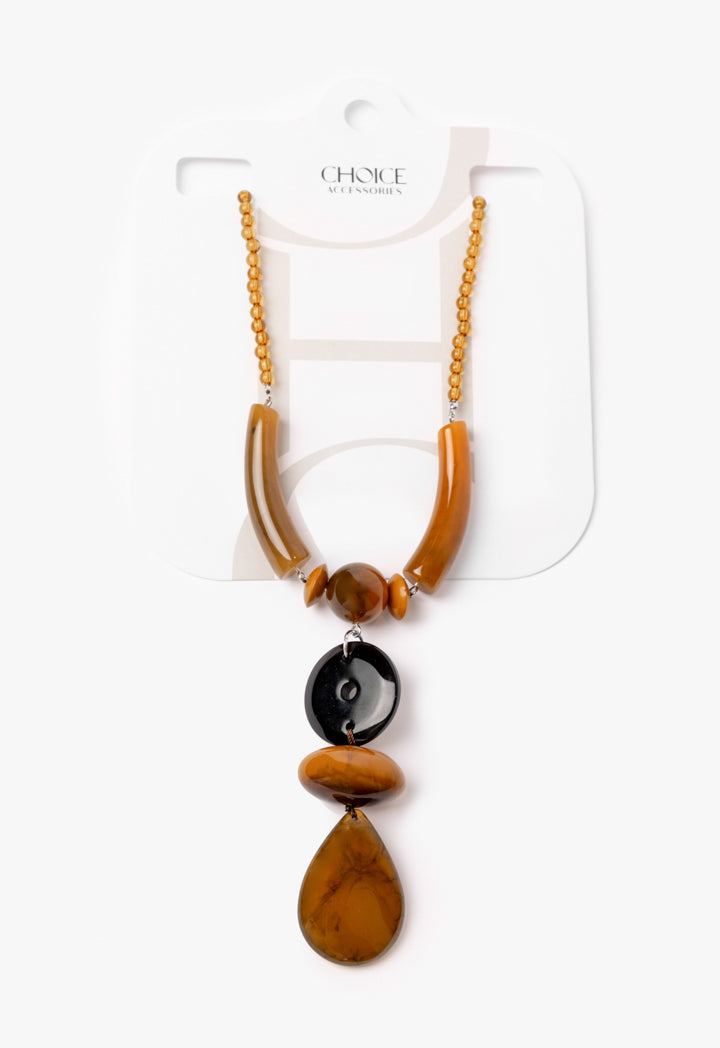 Choice Abstract Solid Necklace Brown