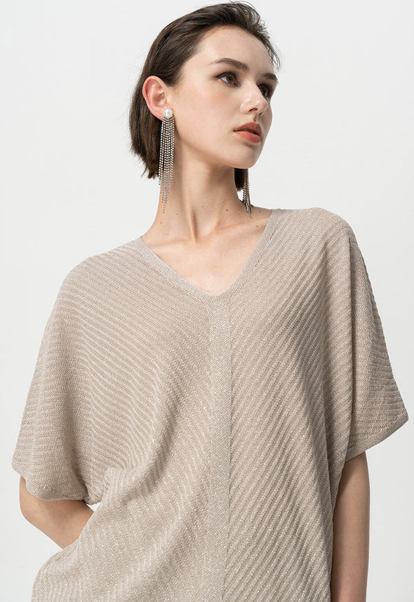 Choice V-Neck Ribbed Knitwear Grey