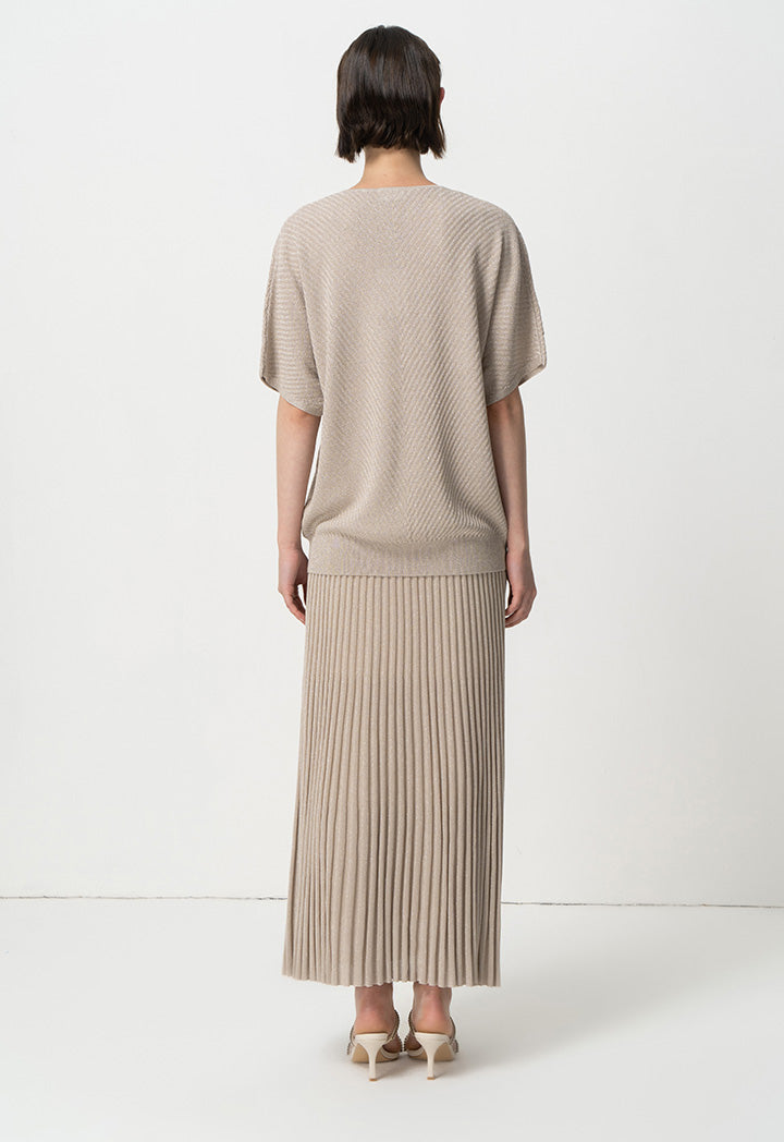 Choice V-Neck Ribbed Knitwear Grey