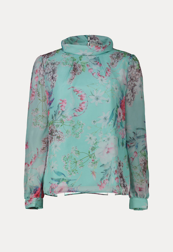 Choice Inverted Pleat Detailed Blouse Mint - Wardrobe Fashion