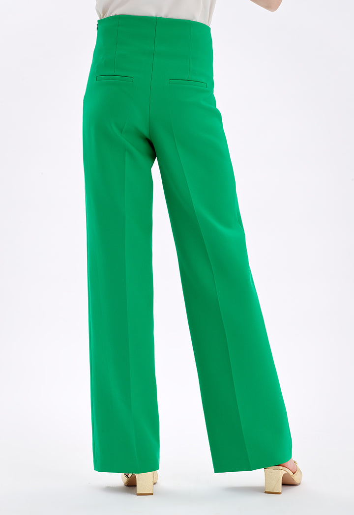 Choice High Waist Wide Legs Trousers Green