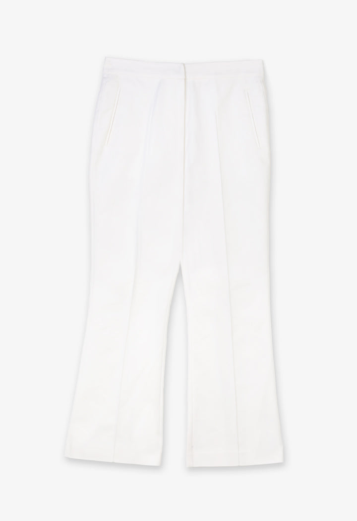 Choice Single Tone Straight Legs Pintuck Trousers Offwhite