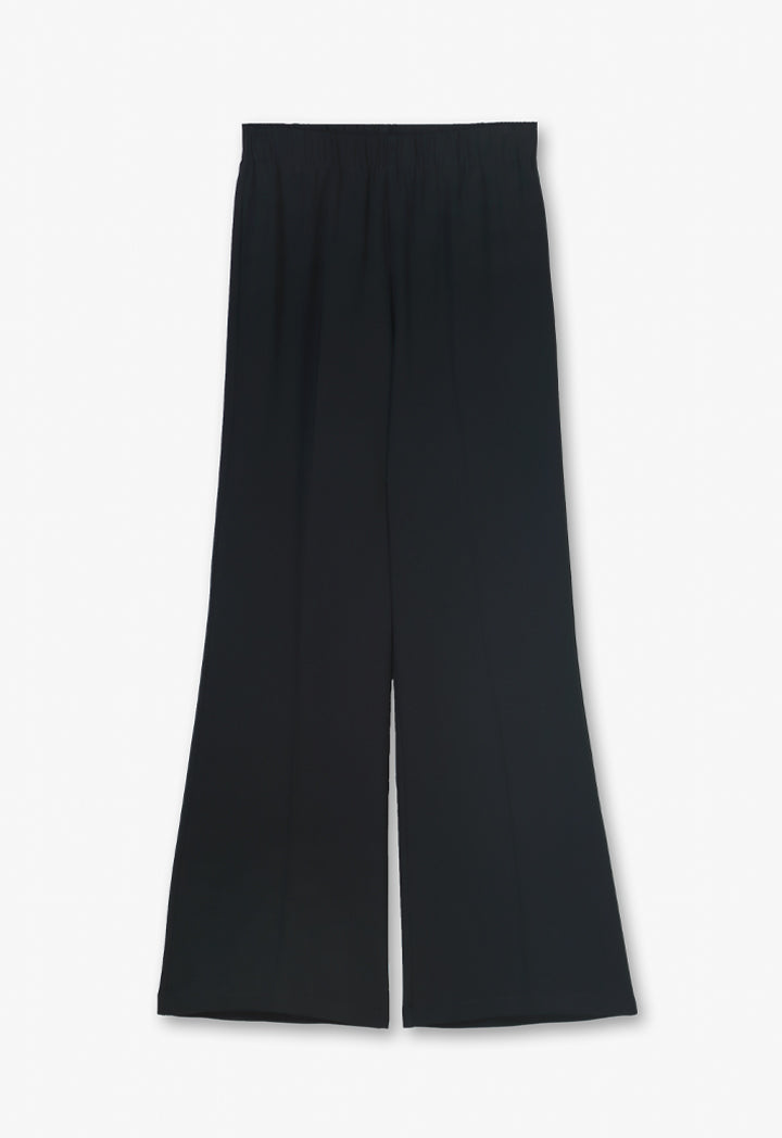 Choice Solid Straight Wide Leg Trousers Black