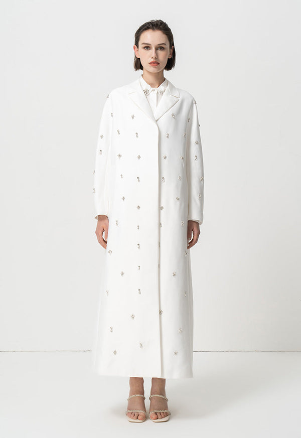 Choice Solid Outerwear With Embellished Detail Offwhite