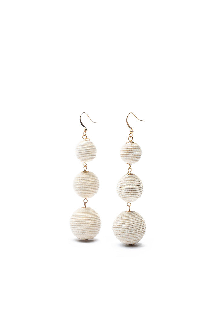 Choice Thread Beads Fashion Drop Earrings White