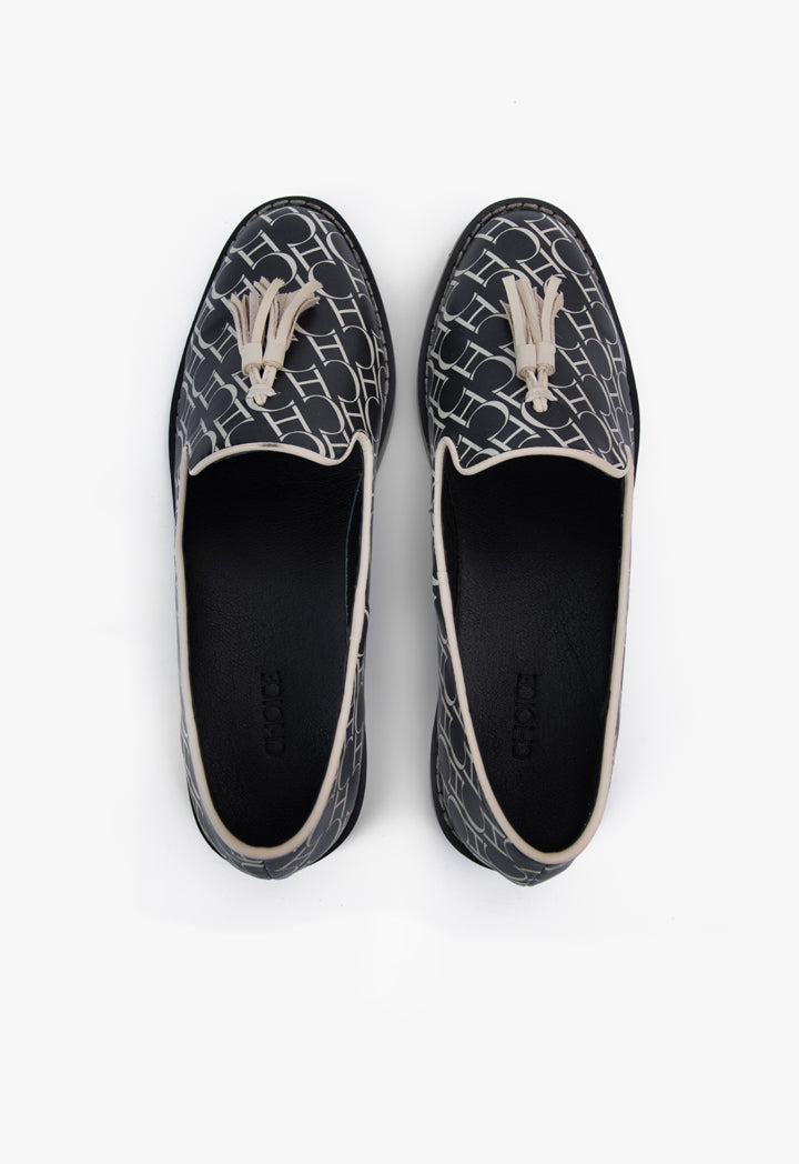 Choice Printed Monogram Tussle Loafers Black