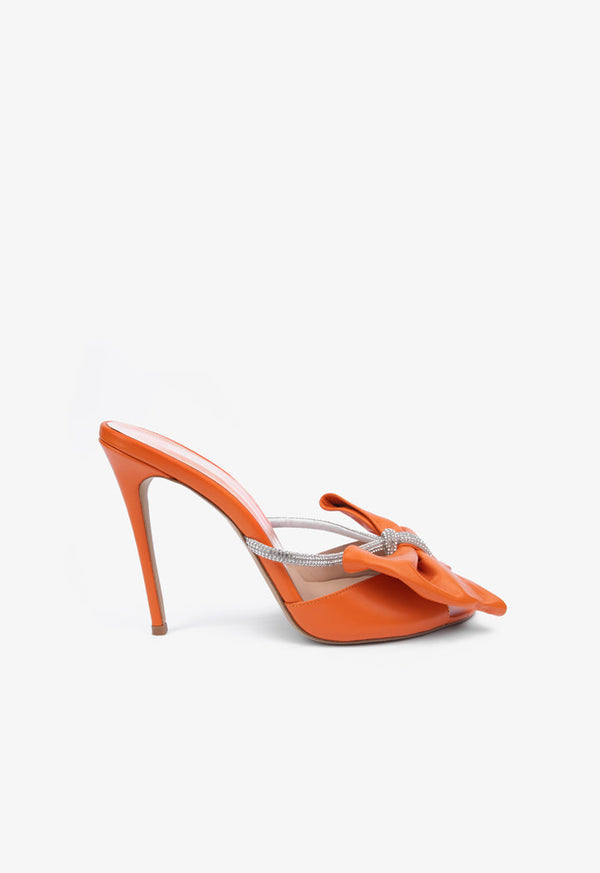 Choice Open Toe Crystal Bow Heels Orange