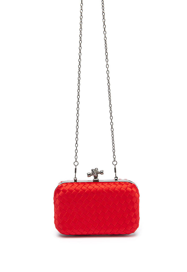 Choice Solid Knot Woven Clutch Bag Red