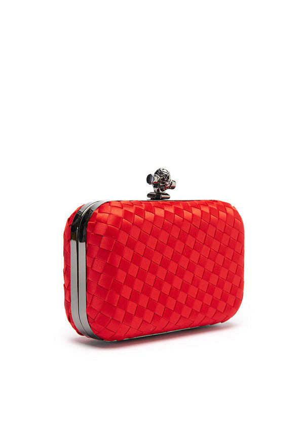 Choice Solid Knot Woven Clutch Bag Red