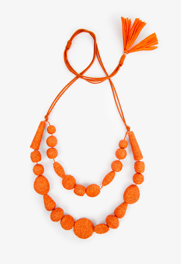 Choice Rope Detail Necklace With Tassel Orange