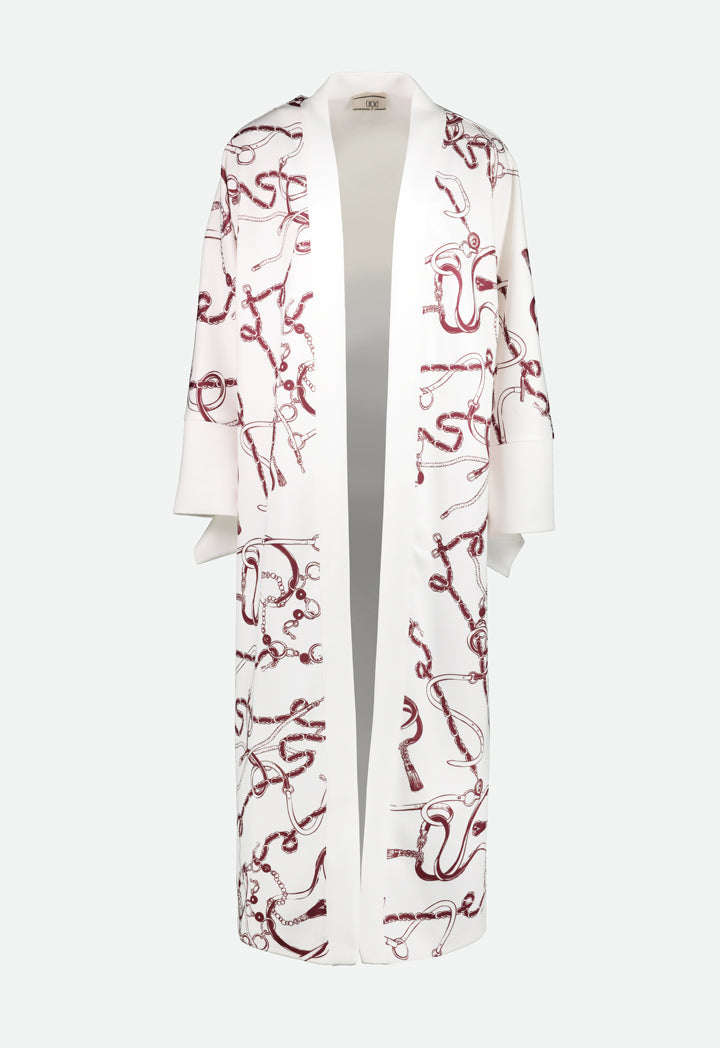 Choice Printed Maxi Outerwear White Litho