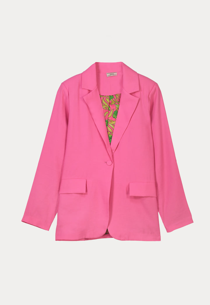 Choice Classic Blazer With Printed Lining Pink