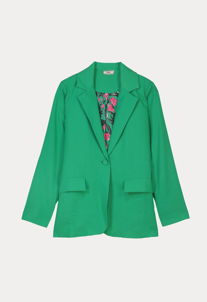 Choice Classic Blazer With Printed Lining Green