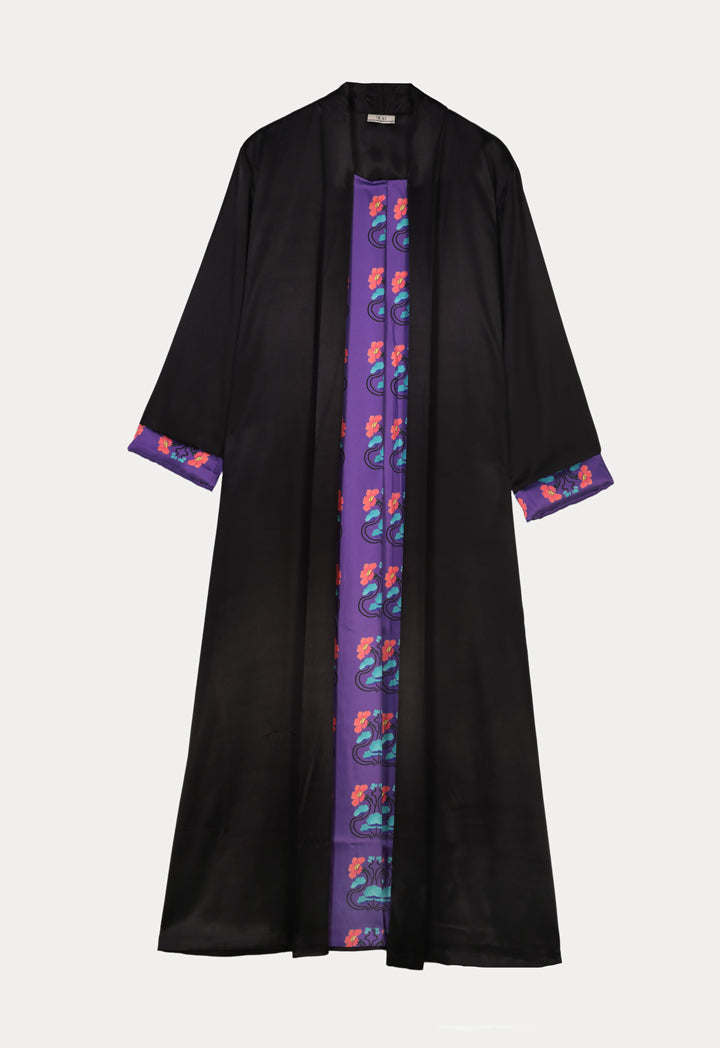 Choice Maxi Abaya With Printed Inner Lining Black