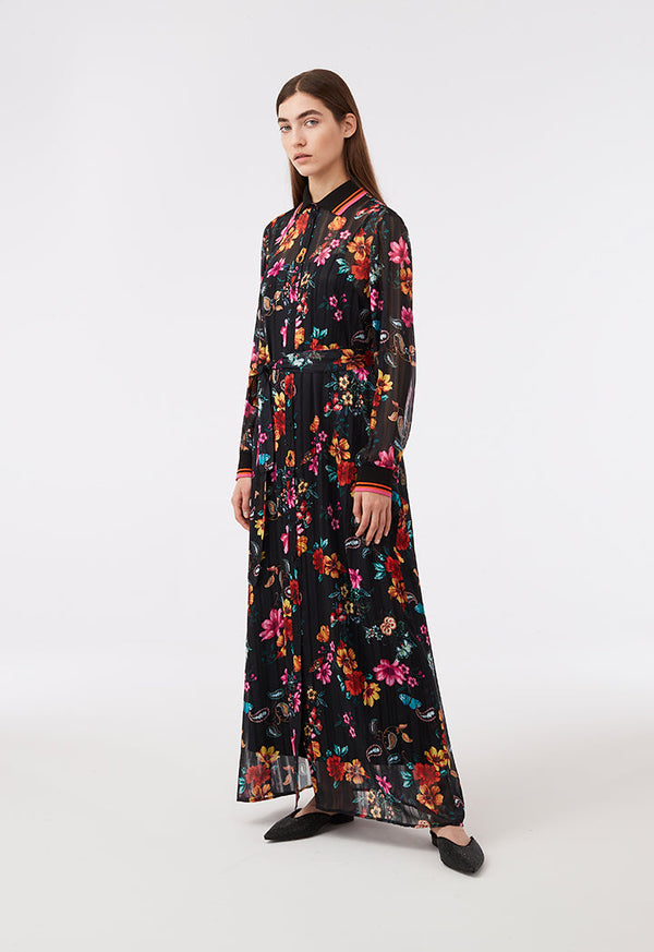 Choice Dark Floral Dress Black