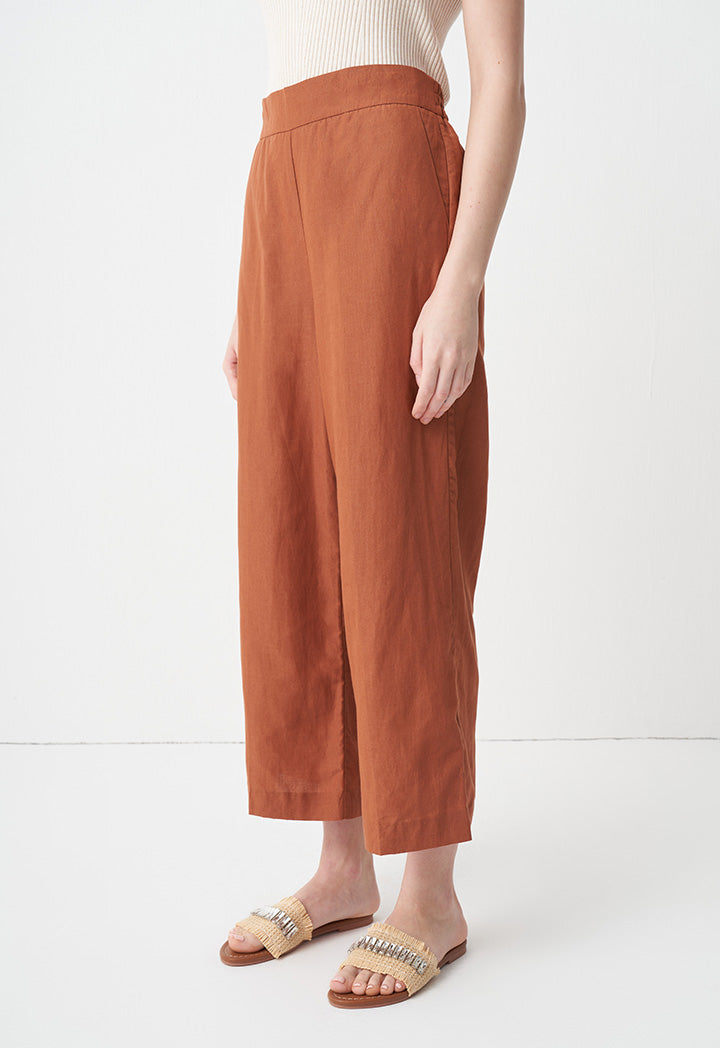 Choice Solid Wide Leg Trousers Brick