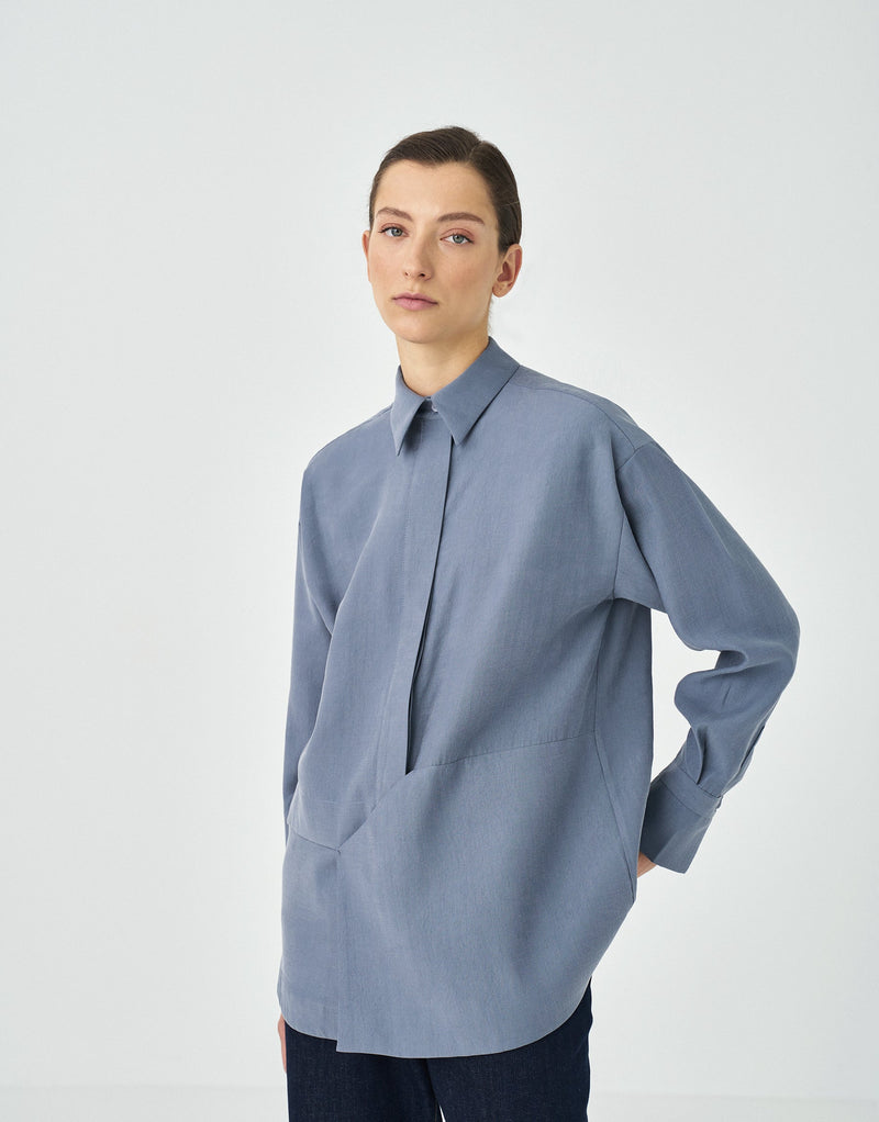 Kk Design Asymmetrical Pattern Shirt Anthracite