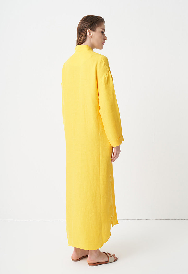 Choice Single Tone Maxi Dress  Yellow