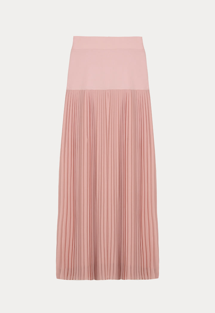 Choice Basics Elasticated Accordion Pleat Skirt Blush