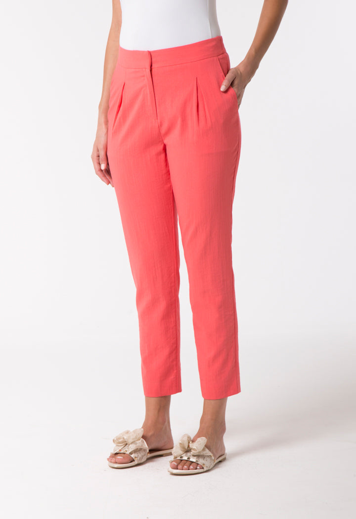 Choice Textured Casual Trouser Formula Red