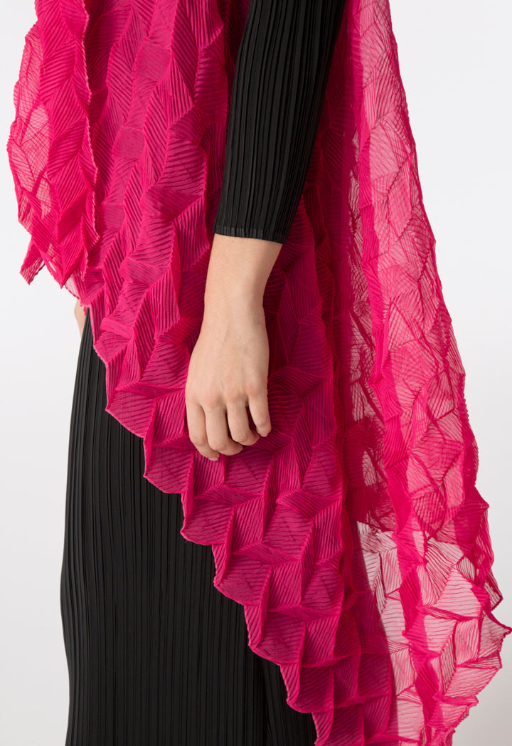 Choice Electric Pleated Chiffon Outerwear Fuchsia