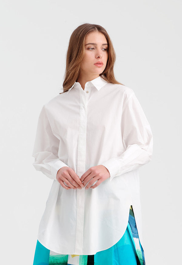 Choice Long Sleeve Poplin Shirt Off White